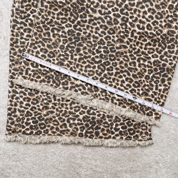 Dressed in LaLa Effortlessly Cool Wide Leg Denim in Leopard Womens Size M 32x32 - Picture 7 of 13
